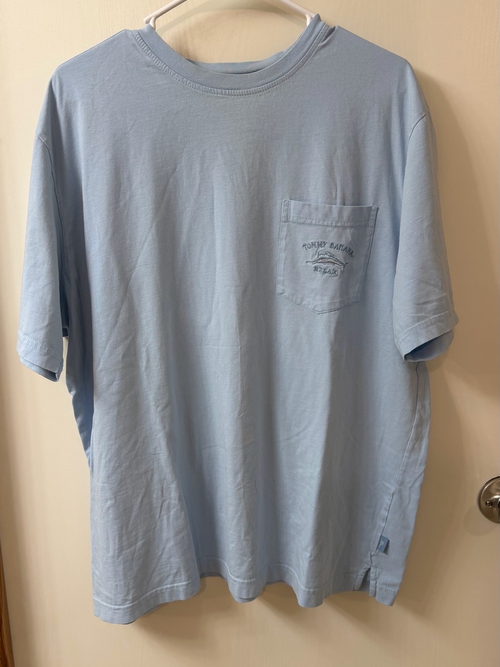 Tommy Bahama Light Blue Short-Sleeve Pocket Tee